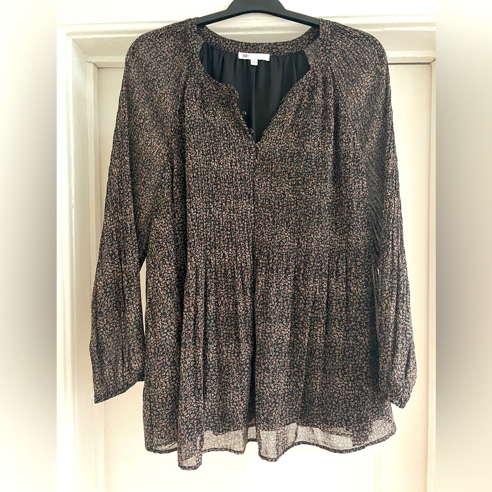 DR2 Women's Size 2X Floral Print Chiffon Blouse